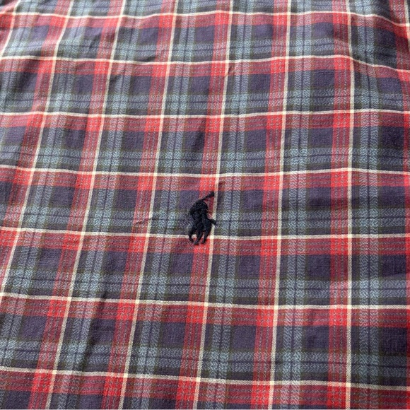 POLO Ralph Lauren Men's Button Down Shirt Plaid Purple Blue Size 3XLT - Picture 5 of 7